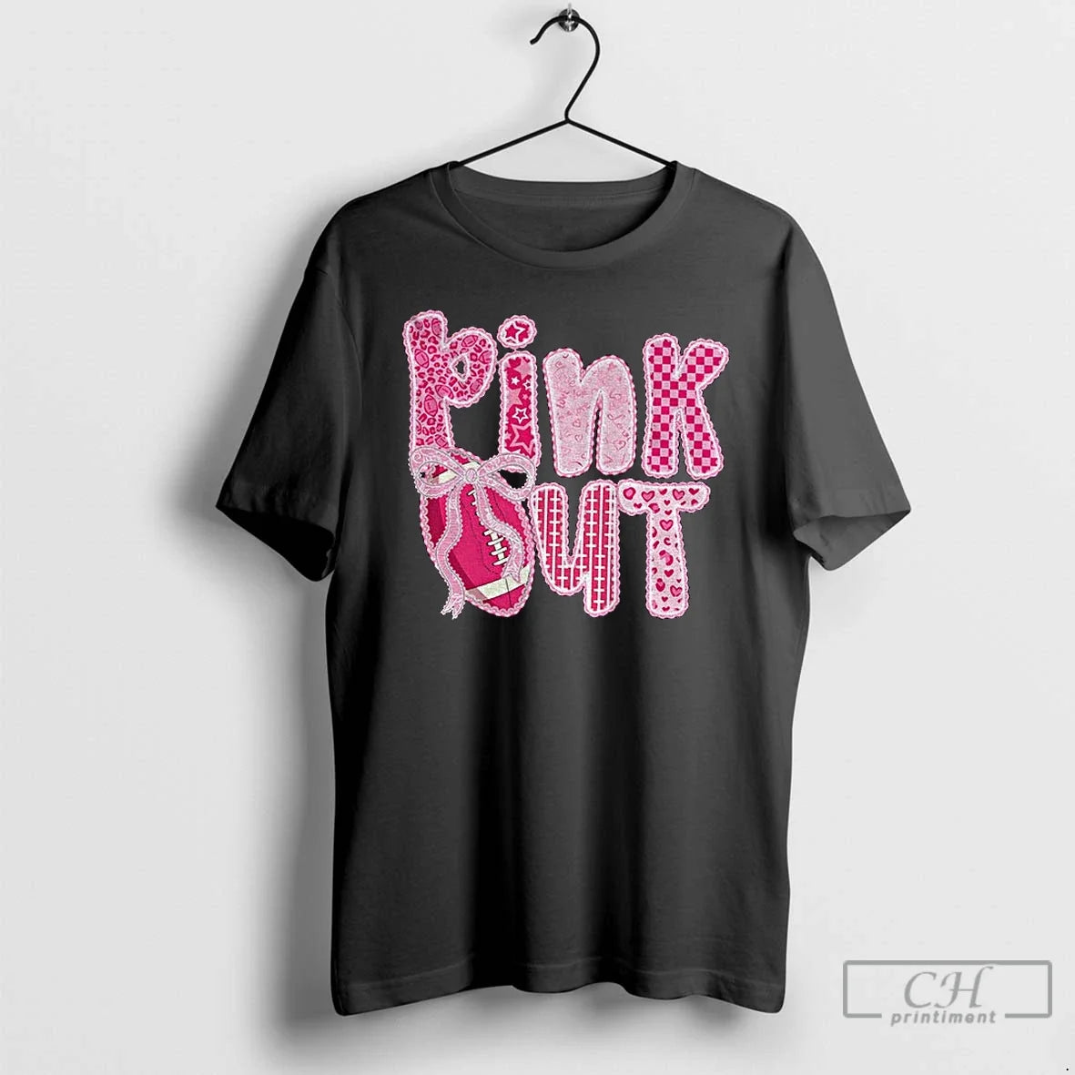 Coquette Lace Football Pink Out Breast Cancer - Adult & Kids T-Shirts, Sweatshirts & Hoodies apparel design preview 1