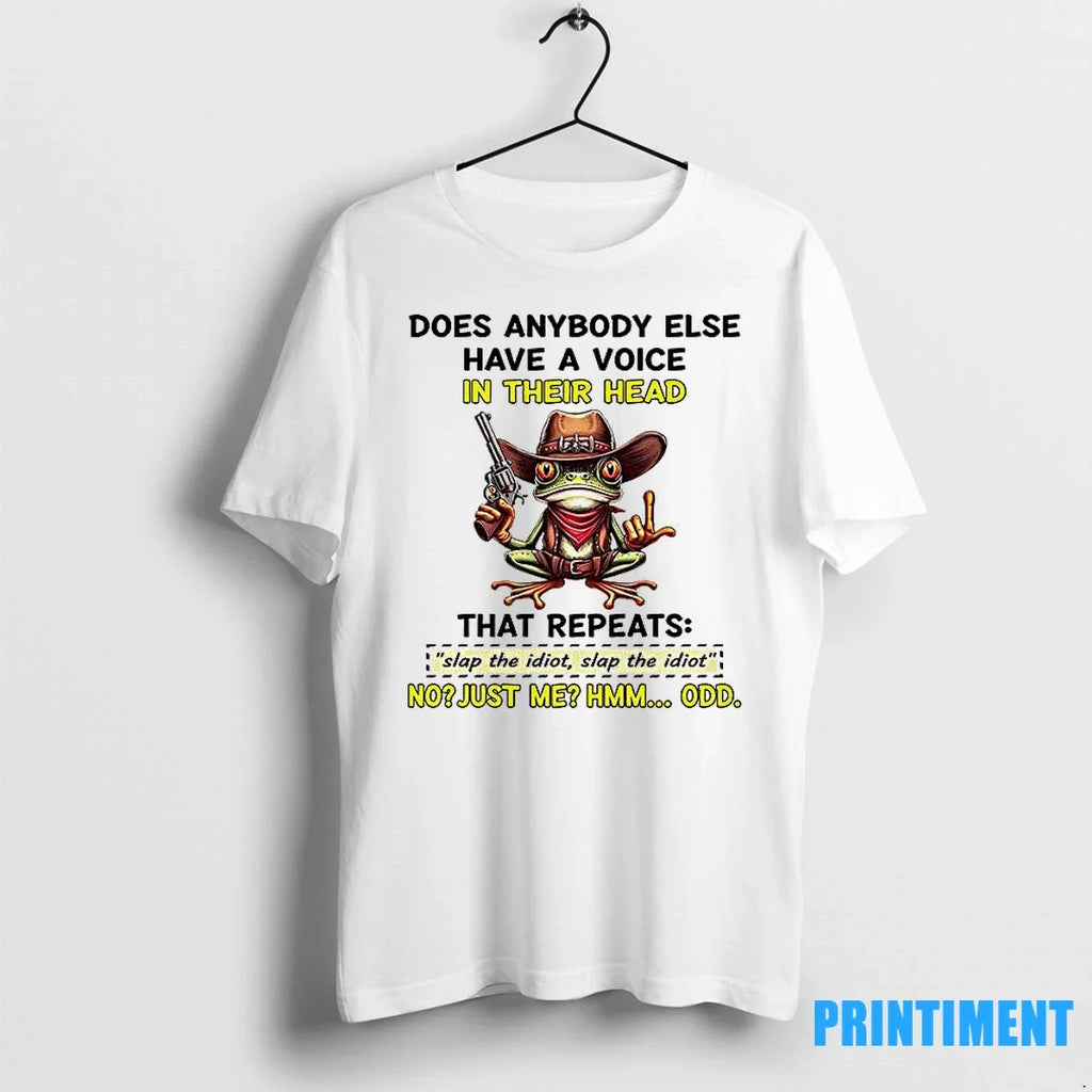 Cowboy Frog Does Anybody Else Have A Voice In Their - Adult & Kids T-Shirts, Sweatshirts & Hoodies apparel design preview 1