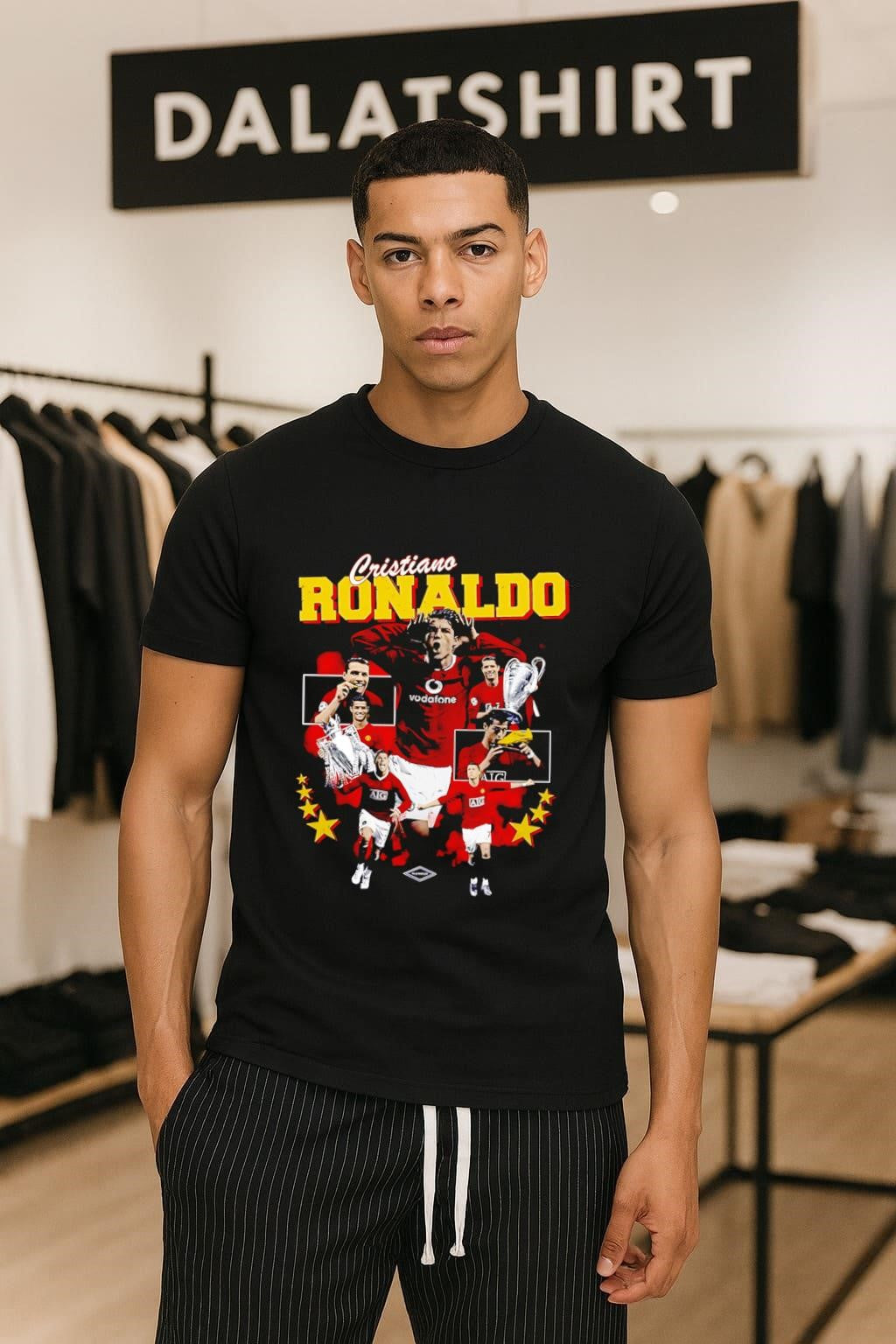 Cristiano Ronaldo Manchester United Vodafone AIG - Adult & Kids T-Shirts, Sweatshirts & Hoodies apparel design preview 1