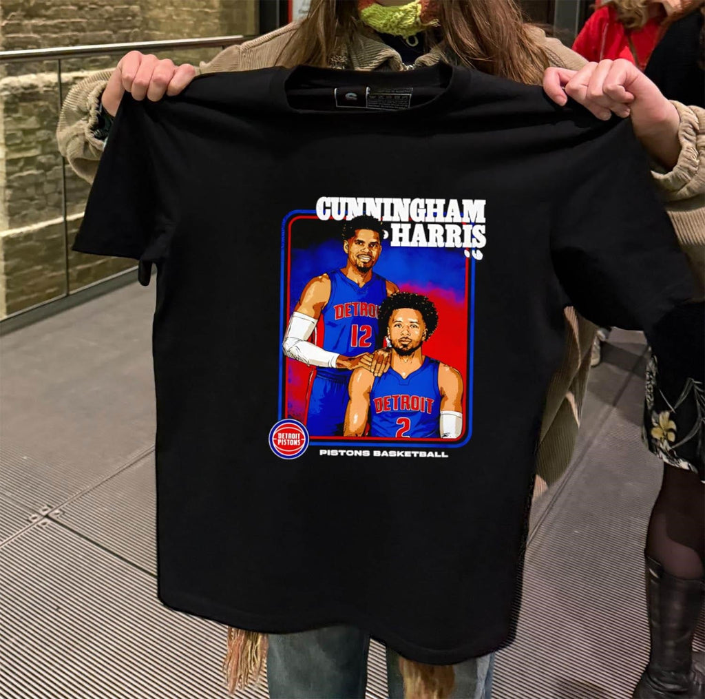 Cunningham Harris Detroit Pistons NBA Basketball 2026 - Adult & Kids T-Shirts, Sweatshirts & Hoodies apparel design preview 2