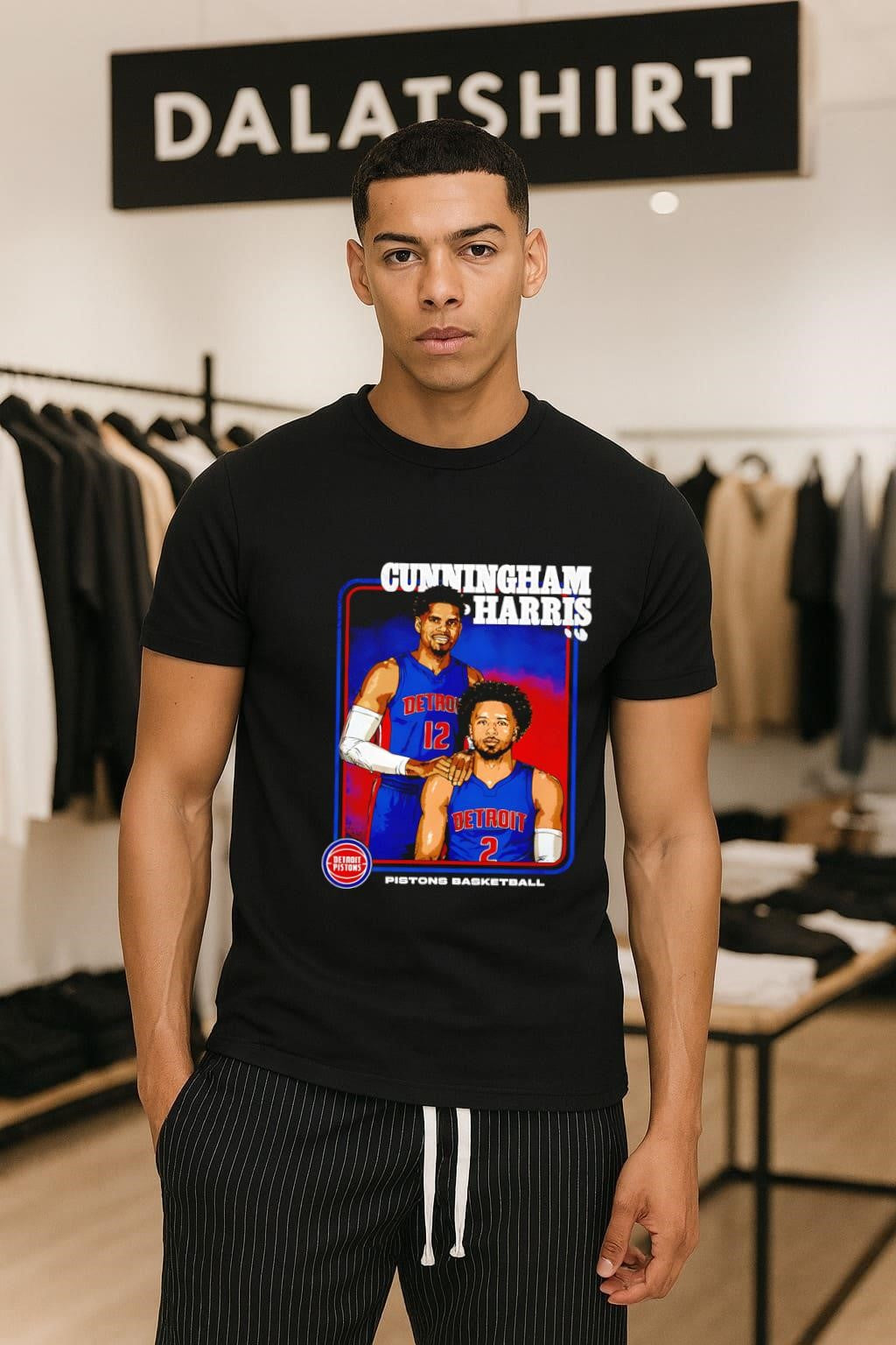 Cunningham Harris Detroit Pistons NBA Basketball 2026 - Adult & Kids T-Shirts, Sweatshirts & Hoodies apparel design preview 1