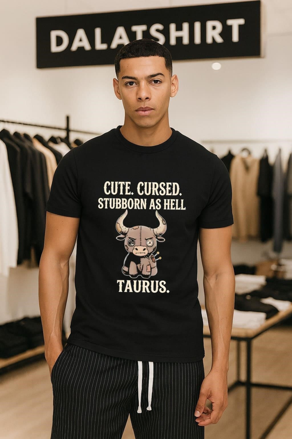 Cute Cursed Stubborn As Hell Taurus - Adult & Kids T-Shirts, Sweatshirts & Hoodies apparel design preview 1