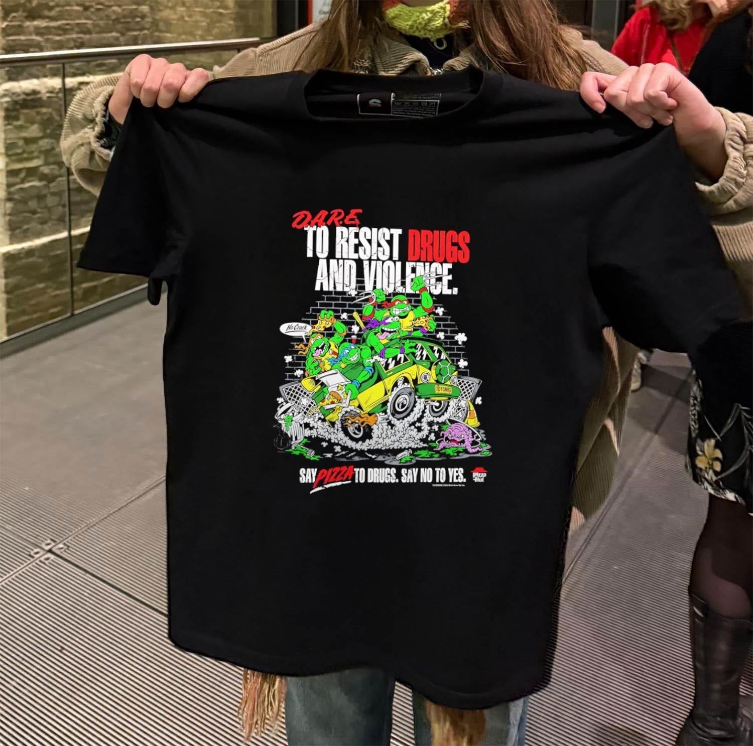 D.A.R.E. To Resist Drugs And Violence TMNT Ninja - Adult & Kids T-Shirts, Sweatshirts & Hoodies apparel design preview 2