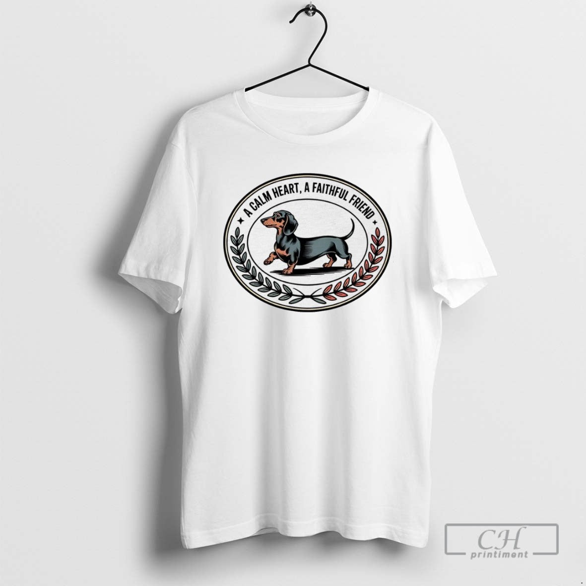 Dachshund A Calm Heart Faithful Friend - Adult & Kids T-Shirts, Sweatshirts & Hoodies apparel design preview 1