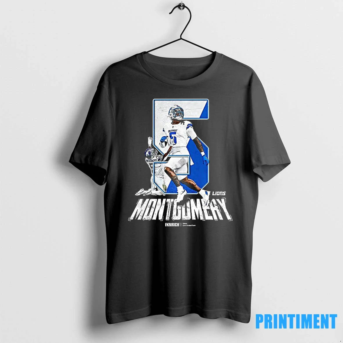 David Montgomery Detroit Lions Football Number 5 - Adult & Kids T-Shirts, Sweatshirts & Hoodies apparel design preview 1
