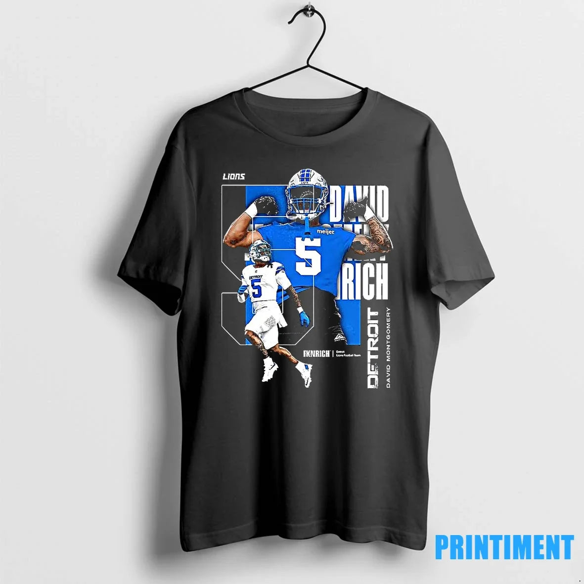 David Montgomery Detroit Lions Football Superstar - Adult & Kids T-Shirts, Sweatshirts & Hoodies apparel design preview 1