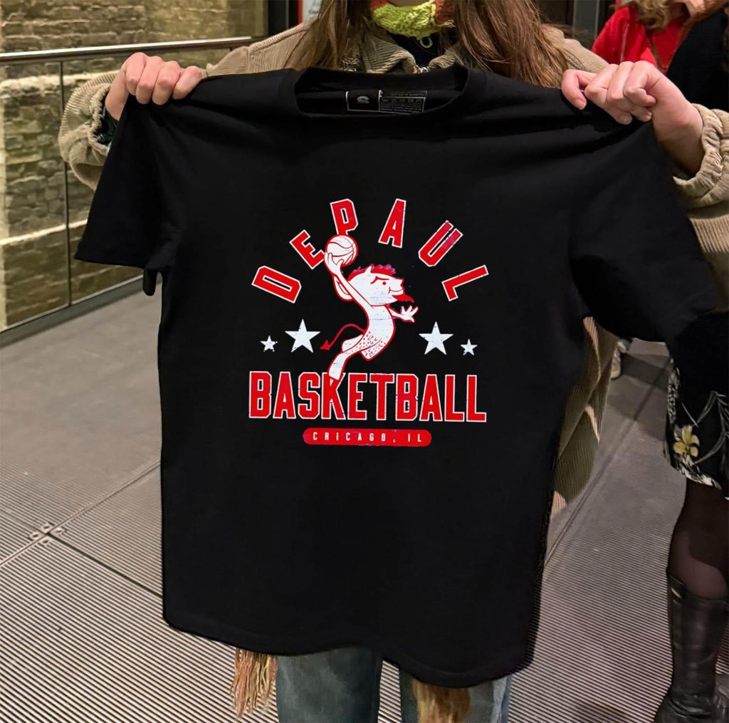 DePaul Blue Demons Basketball Chicago IL Vintage - Adult & Kids T-Shirts, Sweatshirts & Hoodies apparel design preview 2