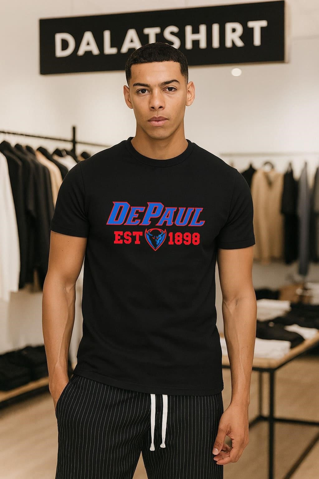 DePaul Blue Demons Est 1898 University Spirit - Adult & Kids T-Shirts, Sweatshirts & Hoodies apparel design preview 1
