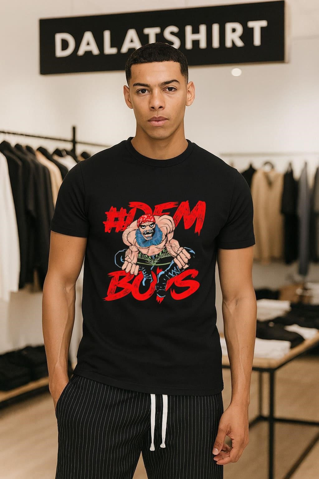 Dem Boys Bearded Muscle Wrestler Red Bandana - Adult & Kids T-Shirts, Sweatshirts & Hoodies apparel design preview 1