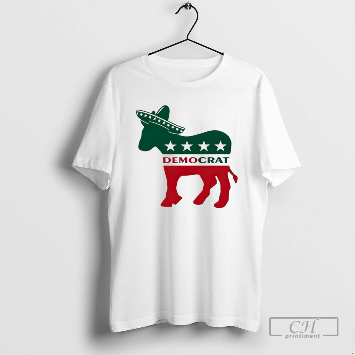 Democrat Donkey Republic Wearing Mexican Hat Cinco De - Adult & Kids T-Shirts, Sweatshirts & Hoodies apparel design preview 1
