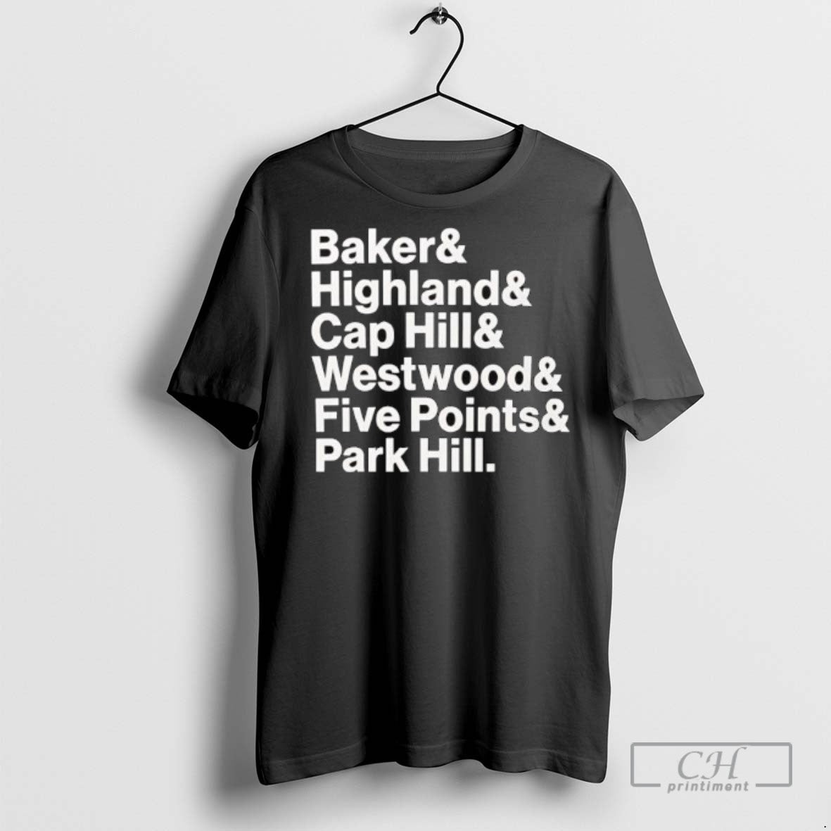 Denver Neighborhoods Names Baker Highland Cap Hill - Adult & Kids T-Shirts, Sweatshirts & Hoodies apparel design preview 1