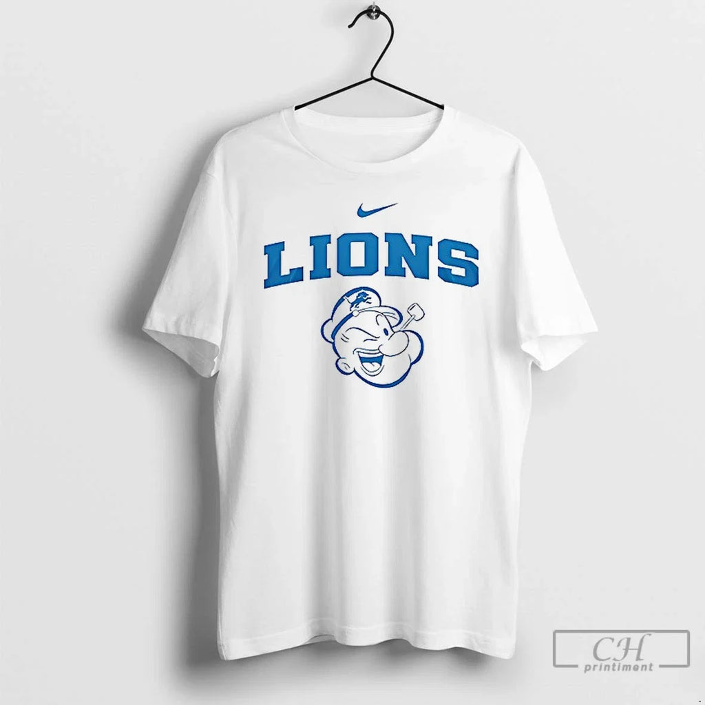 Detroit Lions X Popeye I Yam What An Thats All - Adult & Kids T-Shirts, Sweatshirts & Hoodies apparel design preview 1