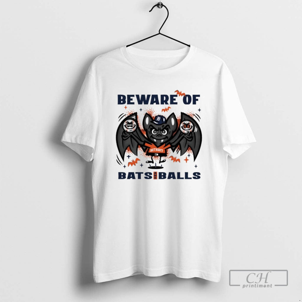 Detroit Tigers Beware Of Bats And Balls October - Adult & Kids T-Shirts, Sweatshirts & Hoodies apparel design preview 1