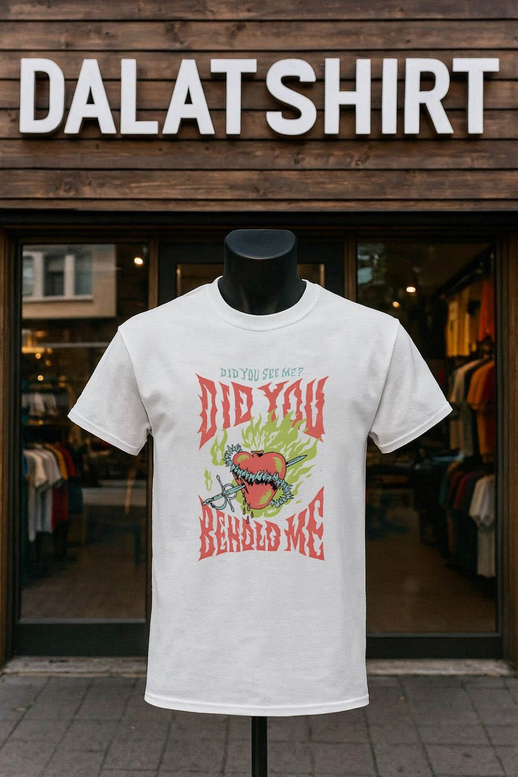 Did You See Me Behold Flaming Heart Sword - Adult & Kids T-Shirts, Sweatshirts & Hoodies apparel design preview 1