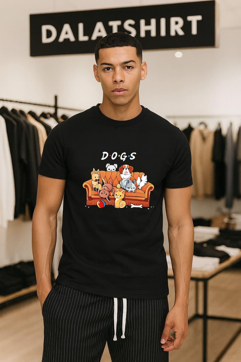 Dogs Friends TV Show Parody Puppy Sofa - Adult & Kids T-Shirts, Sweatshirts & Hoodies apparel design preview 1
