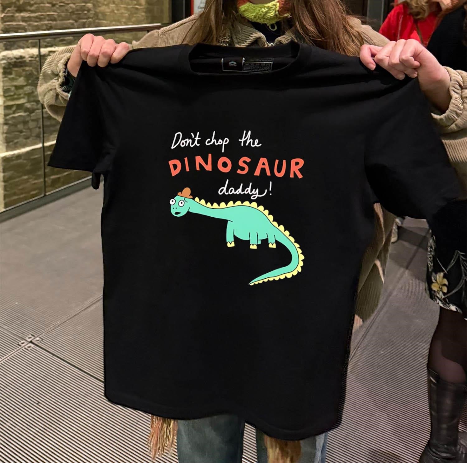 Don't Chop The Dinosaur Daddy Hat Brontosaurus - Adult & Kids T-Shirts, Sweatshirts & Hoodies apparel design preview 2