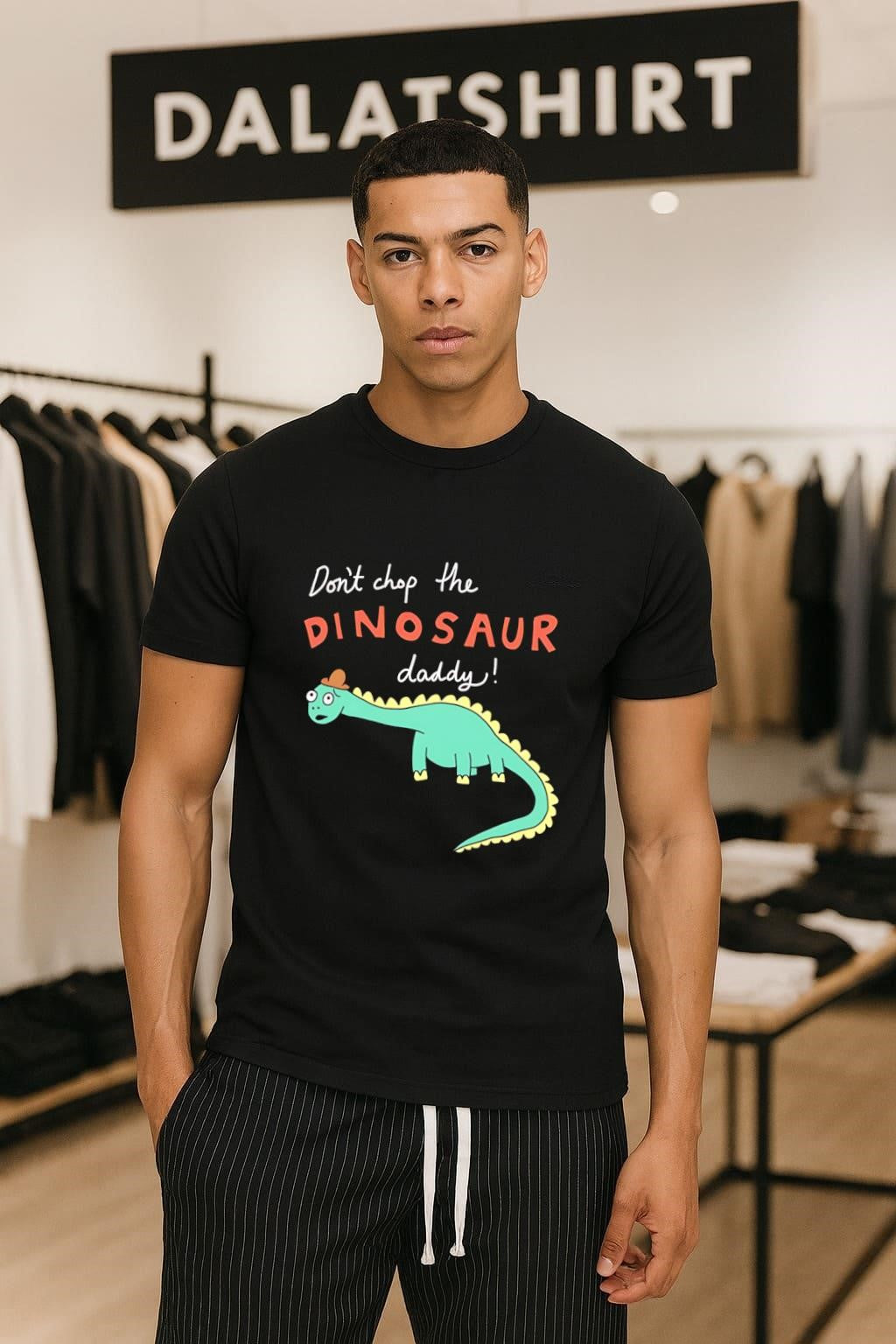 Don't Chop The Dinosaur Daddy Hat Brontosaurus - Adult & Kids T-Shirts, Sweatshirts & Hoodies apparel design preview 1