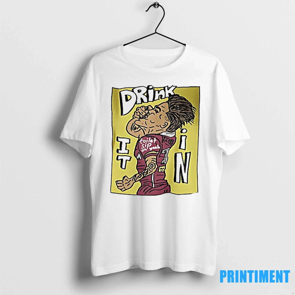 Drink It In Toilet Sip Football Player Sweater - Adult & Kids T-Shirts, Sweatshirts & Hoodies apparel design preview 1
