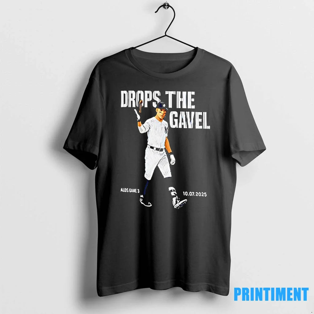 Drops The Gavel Brett Gardner New York Yankees 2025 - Adult & Kids T-Shirts, Sweatshirts & Hoodies apparel design preview 1