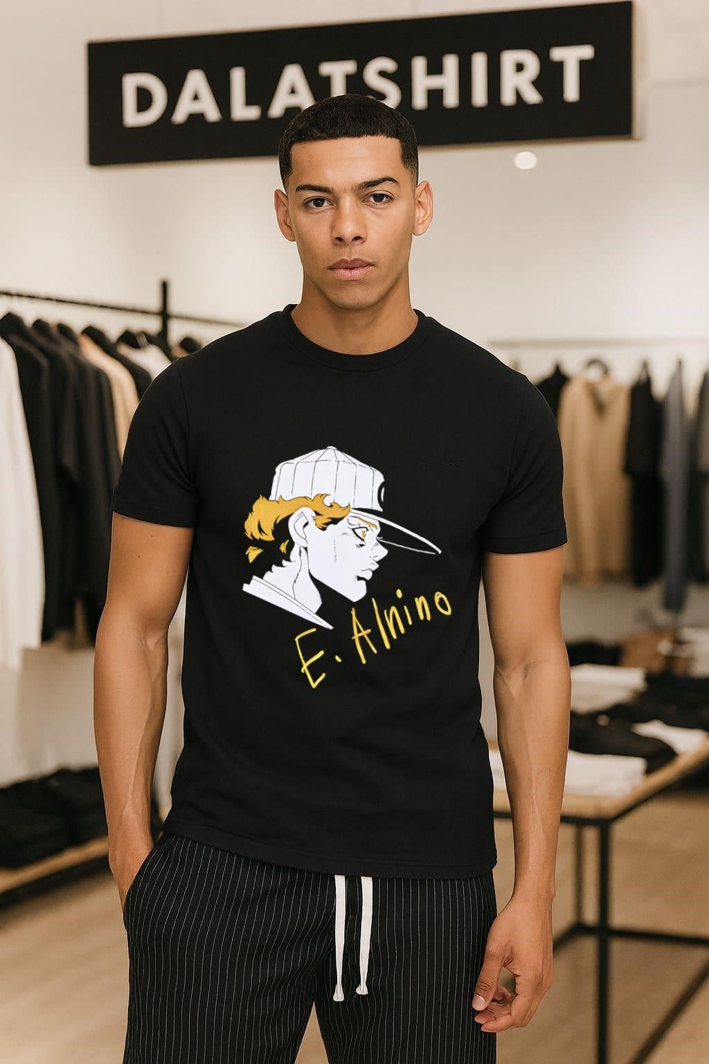 E. Alnino Emporio Boy Character Profile Gold Glitter - Adult & Kids T-Shirts, Sweatshirts & Hoodies apparel design preview 1