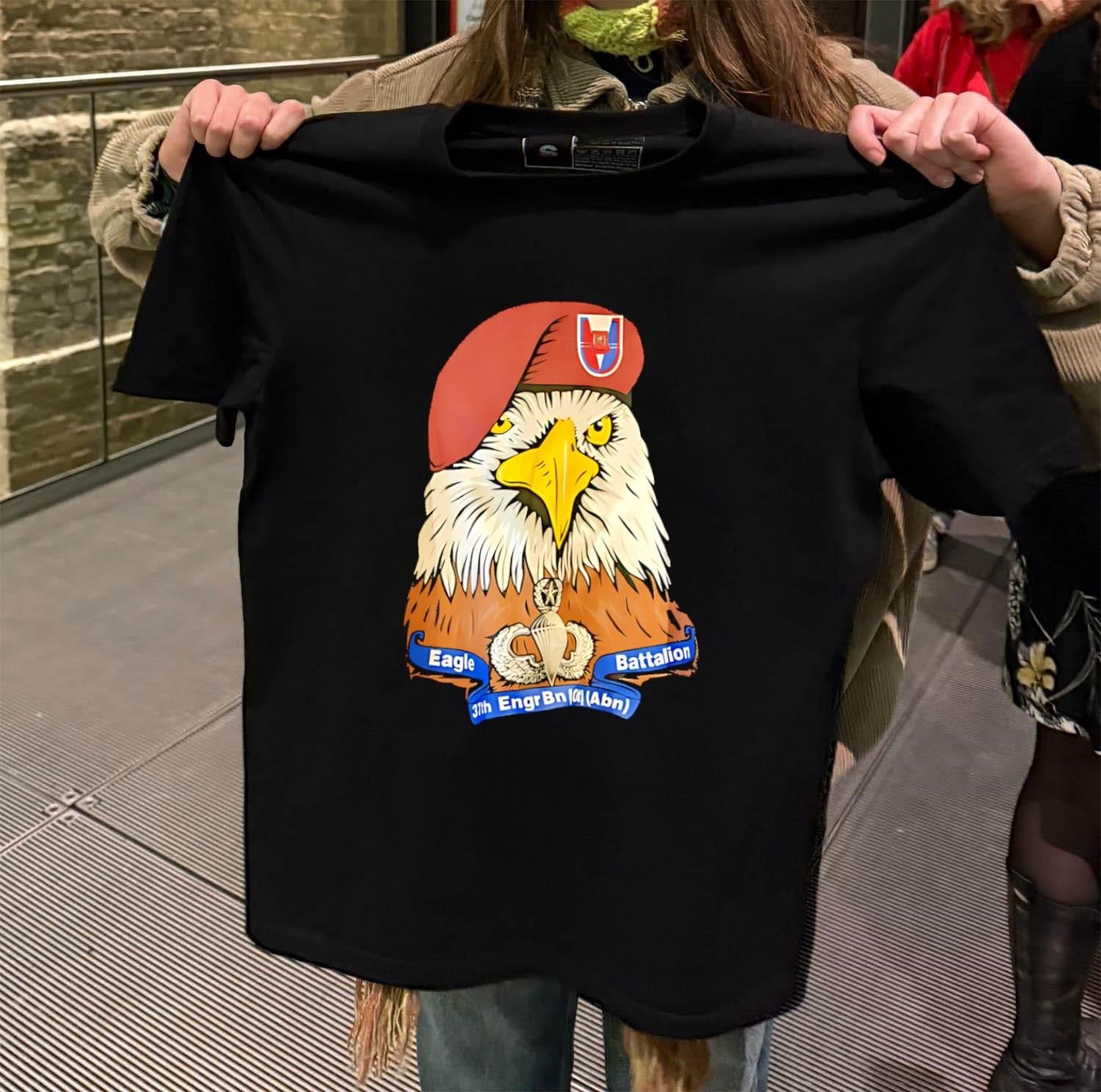 Eagle Battalion 37th Engr Bn Abn Airborne Military - Adult & Kids T-Shirts, Sweatshirts & Hoodies apparel design preview 2