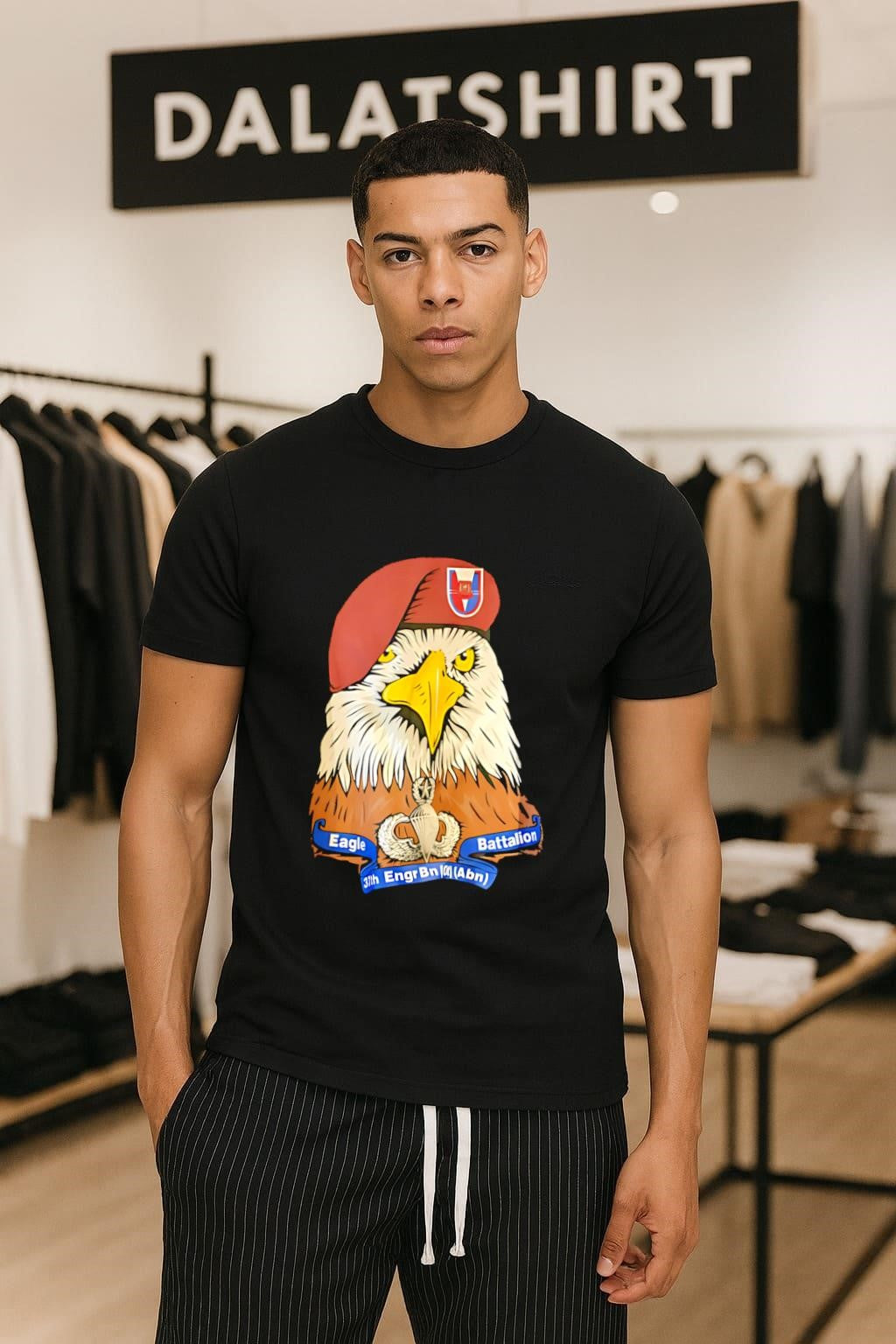 Eagle Battalion 37th Engr Bn Abn Airborne Military - Adult & Kids T-Shirts, Sweatshirts & Hoodies apparel design preview 1