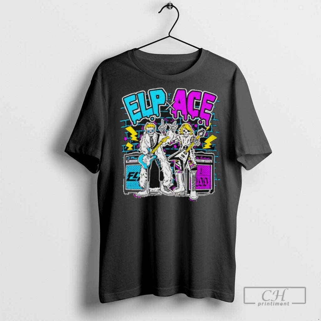 Elp X Ace Skeletons Playing Electric Guitars - Adult & Kids T-Shirts, Sweatshirts & Hoodies apparel design preview 1