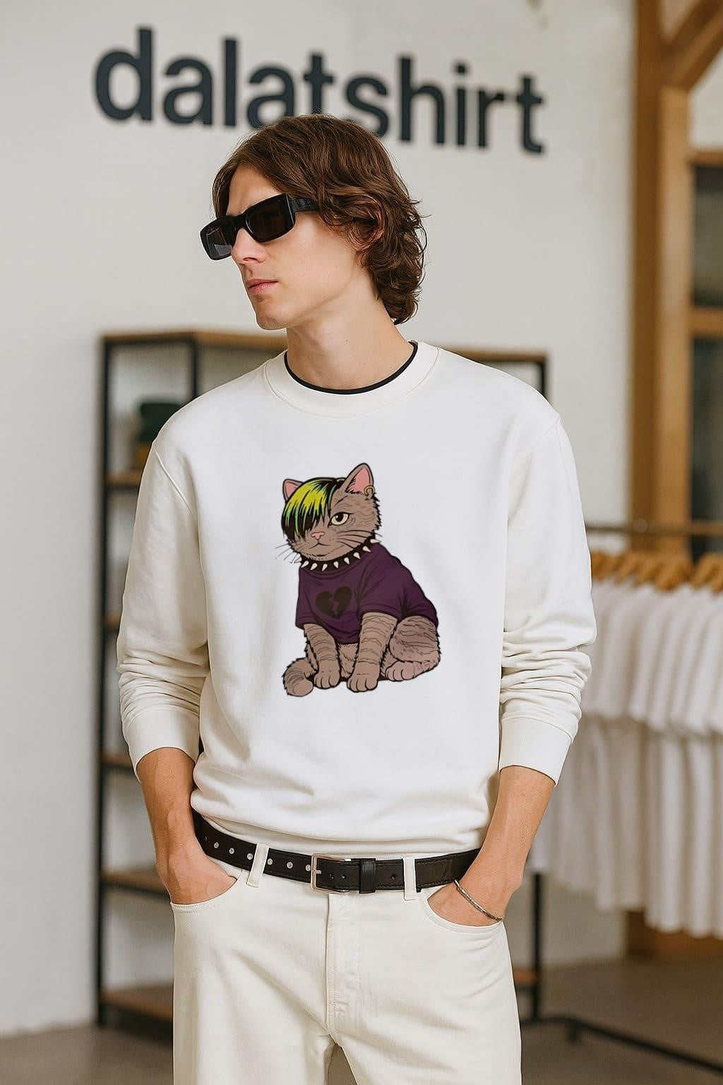 Emo Scene Cat - Adult & Kids T-Shirts, Sweatshirts & Hoodies apparel design preview 2
