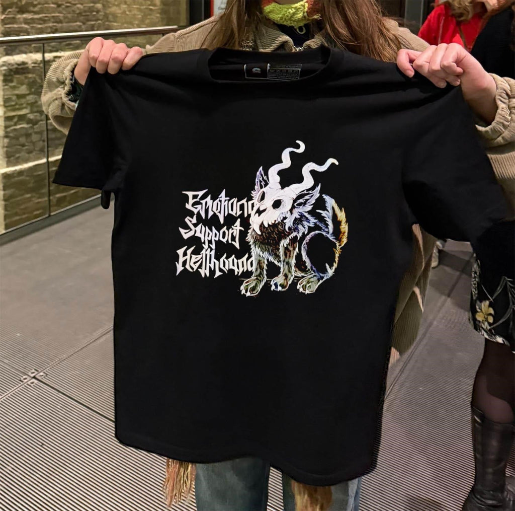 Emotional Support Hellhound Skull Headed Creature - Adult & Kids T-Shirts, Sweatshirts & Hoodies apparel design preview 2