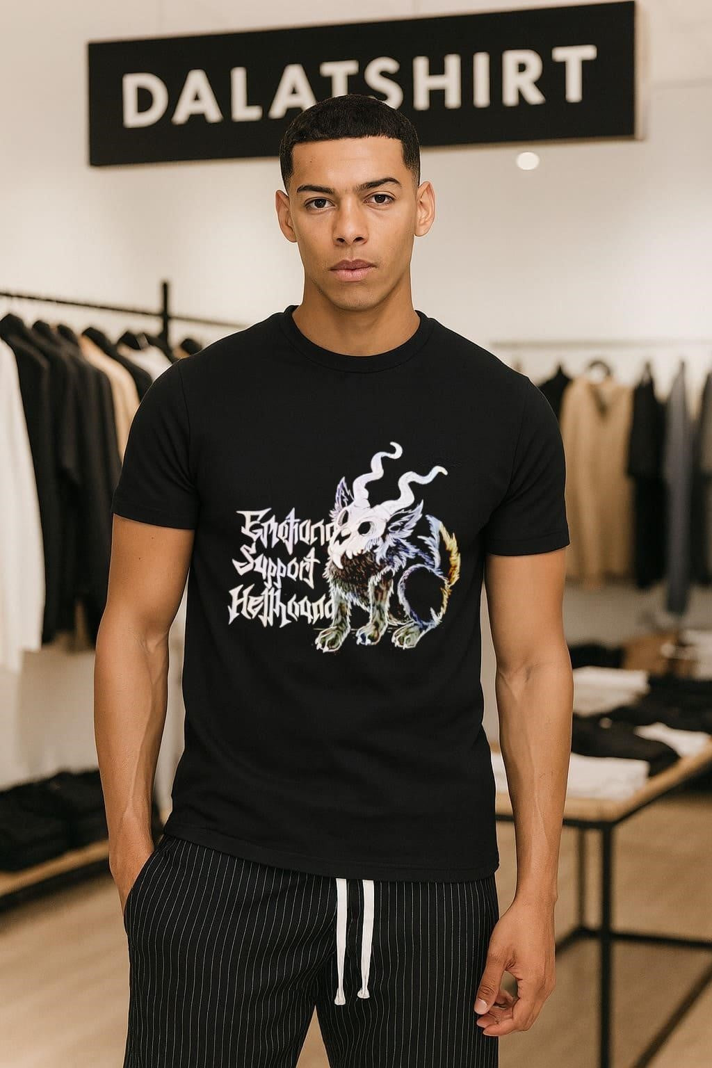 Emotional Support Hellhound Skull Headed Creature - Adult & Kids T-Shirts, Sweatshirts & Hoodies apparel design preview 1