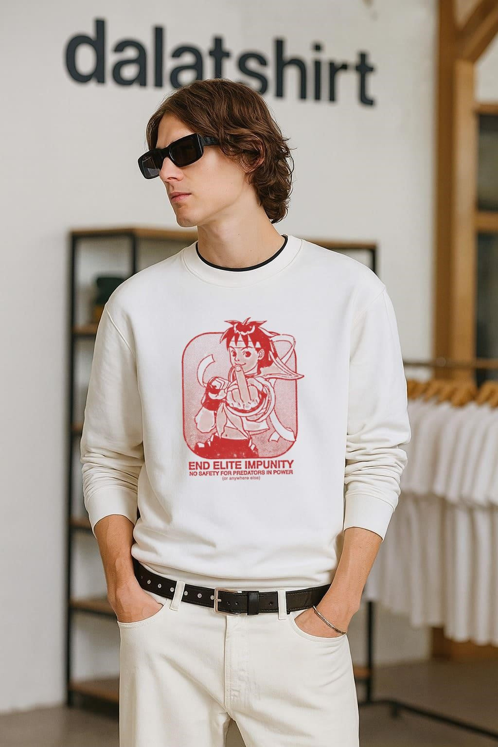 End Elite Impunity No Safety For Predators In Power - Adult & Kids T-Shirts, Sweatshirts & Hoodies apparel design preview 2