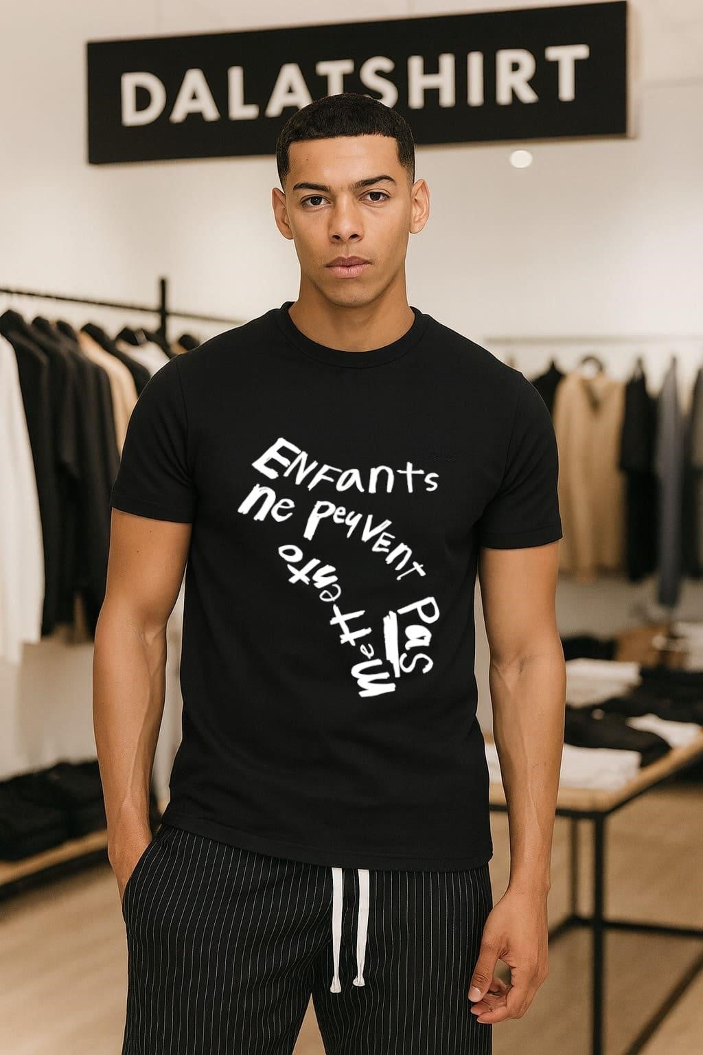 Enfants ne peuvent pas mettre French text design - Adult & Kids T-Shirts, Sweatshirts & Hoodies apparel design preview 1