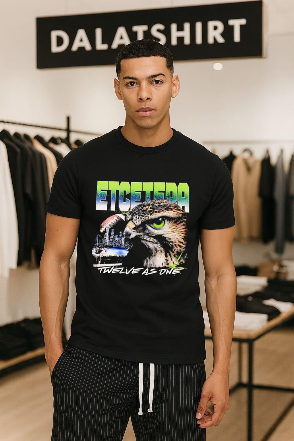 Etcetera Hawk Bird Seattle Skyline Twelve As One - Adult & Kids T-Shirts, Sweatshirts & Hoodies apparel design preview 1