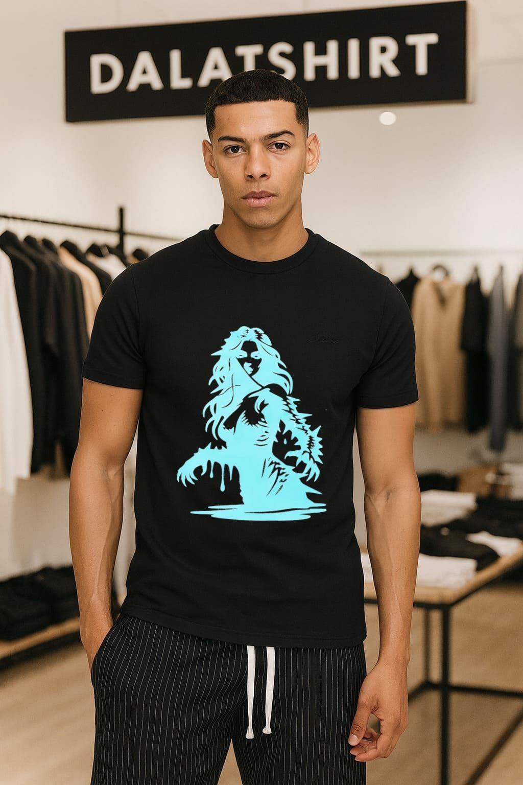 Ethereal Blue Ghost Girl - Adult & Kids T-Shirts, Sweatshirts & Hoodies apparel design preview 1