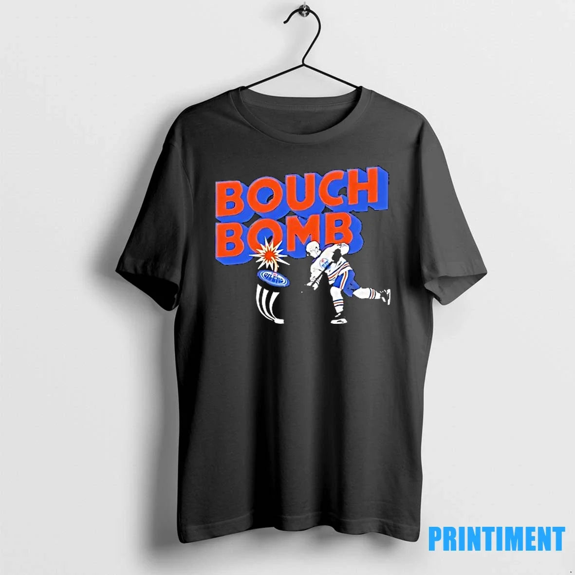 Evan Bouchard Bouch Bomb Edmonton Oilers Hockey - Adult & Kids T-Shirts, Sweatshirts & Hoodies apparel design preview 1