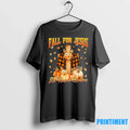 Fall For Jesus He Never Leaves Autumn Christian - Adult & Kids T-Shirts, Sweatshirts & Hoodies apparel design preview 1