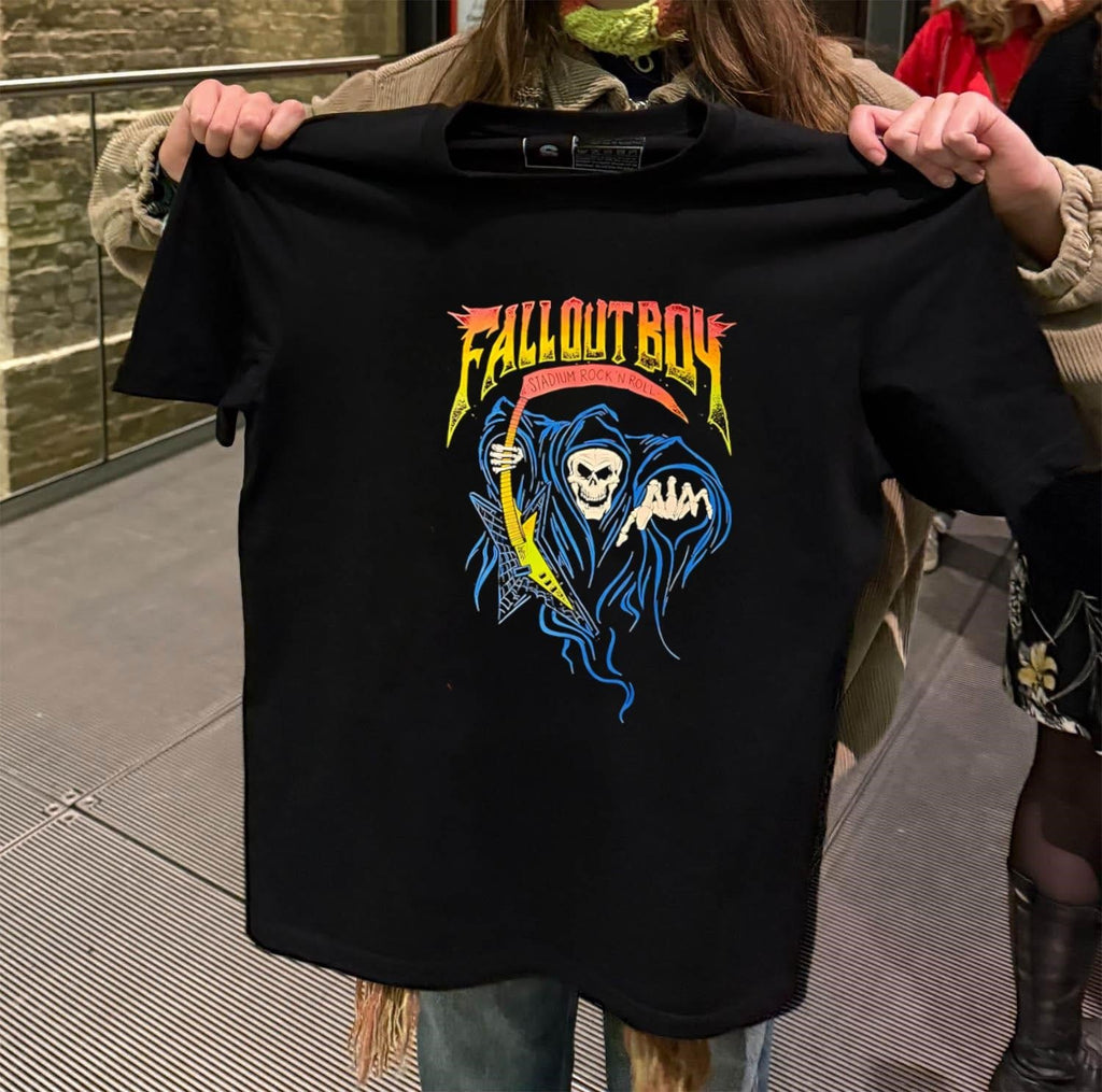 Fallout Boy Stadium Rock N Roll Reaper Guitar - Adult & Kids T-Shirts, Sweatshirts & Hoodies apparel design preview 2