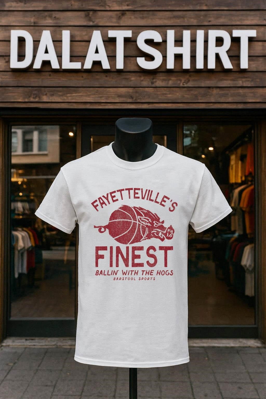 Fayetteville's Finest Ballin' With The Hogs Barstool - Adult & Kids T-Shirts, Sweatshirts & Hoodies apparel design preview 1