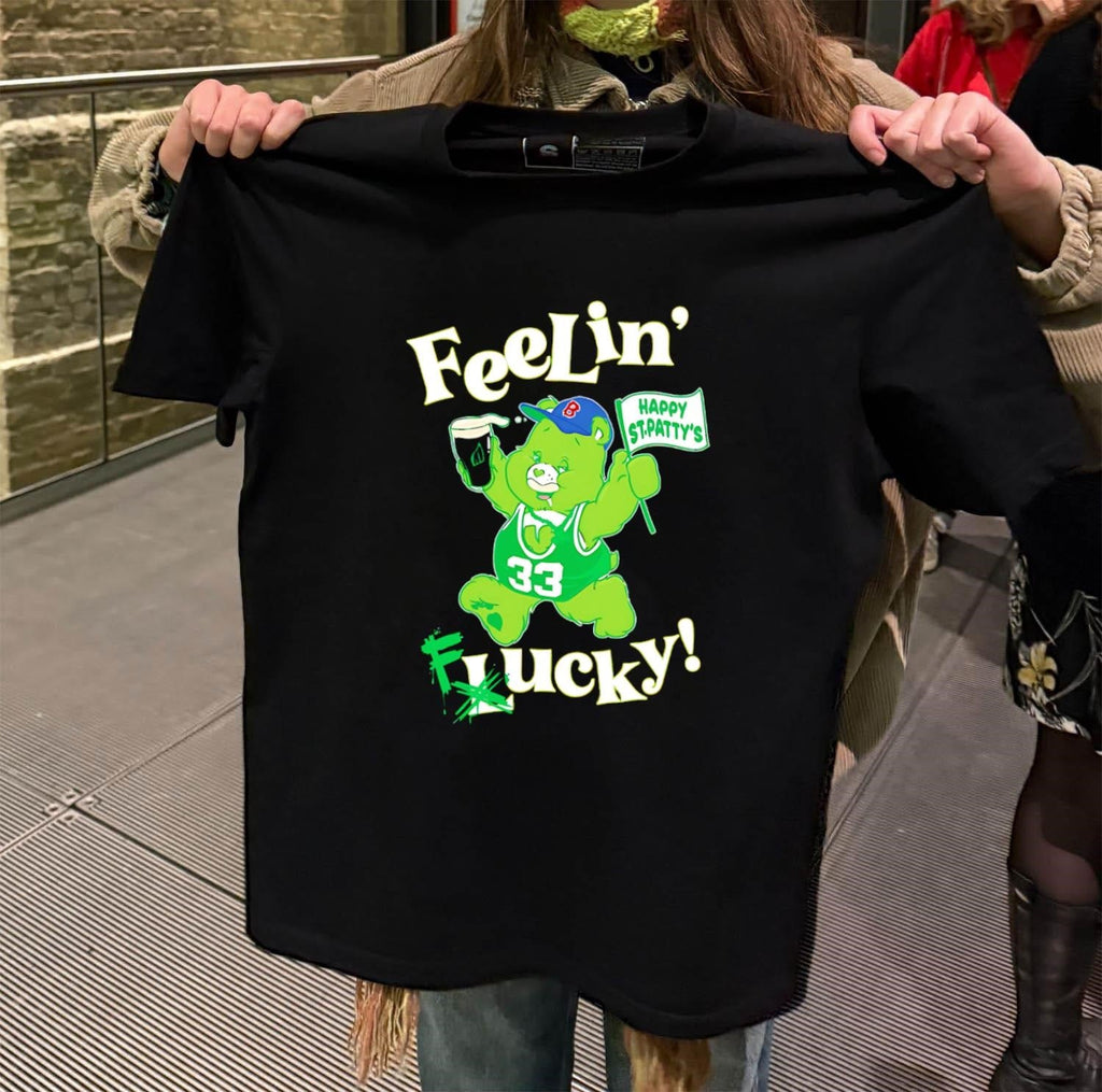 Feelin' Happy St. Patty's Lucky Care Bear Clover - Adult & Kids T-Shirts, Sweatshirts & Hoodies apparel design preview 2