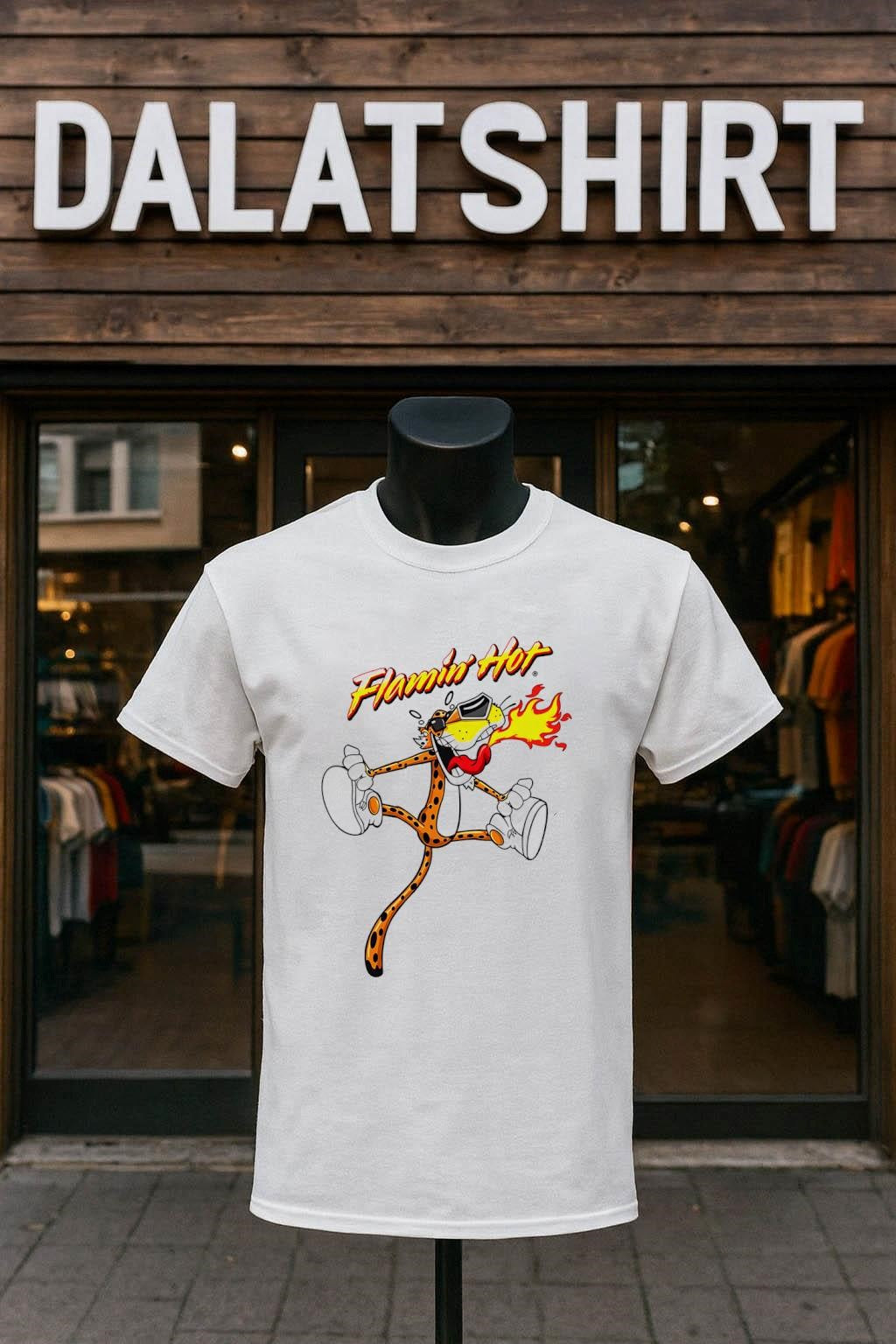 Flamin' Hot Chester Cheetah Fire Breathing Sunglasses - Adult & Kids T-Shirts, Sweatshirts & Hoodies apparel design preview 1