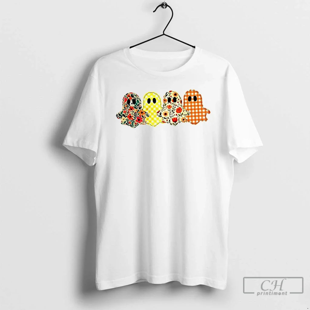 Floral Ghost Preppy Spooky Season Halloween - Adult & Kids T-Shirts, Sweatshirts & Hoodies apparel design preview 1