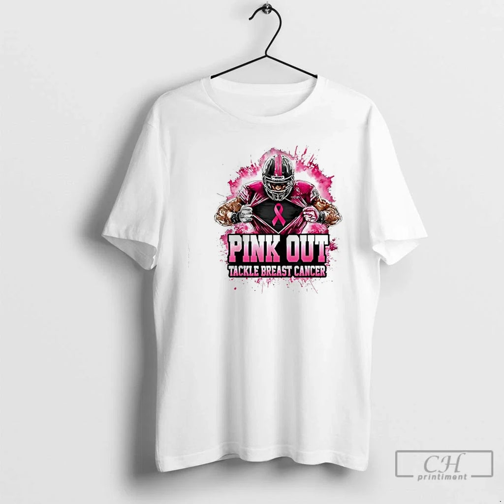 Football Pink Out Tackle Breast Cancer Awareness - Adult & Kids T-Shirts, Sweatshirts & Hoodies apparel design preview 1