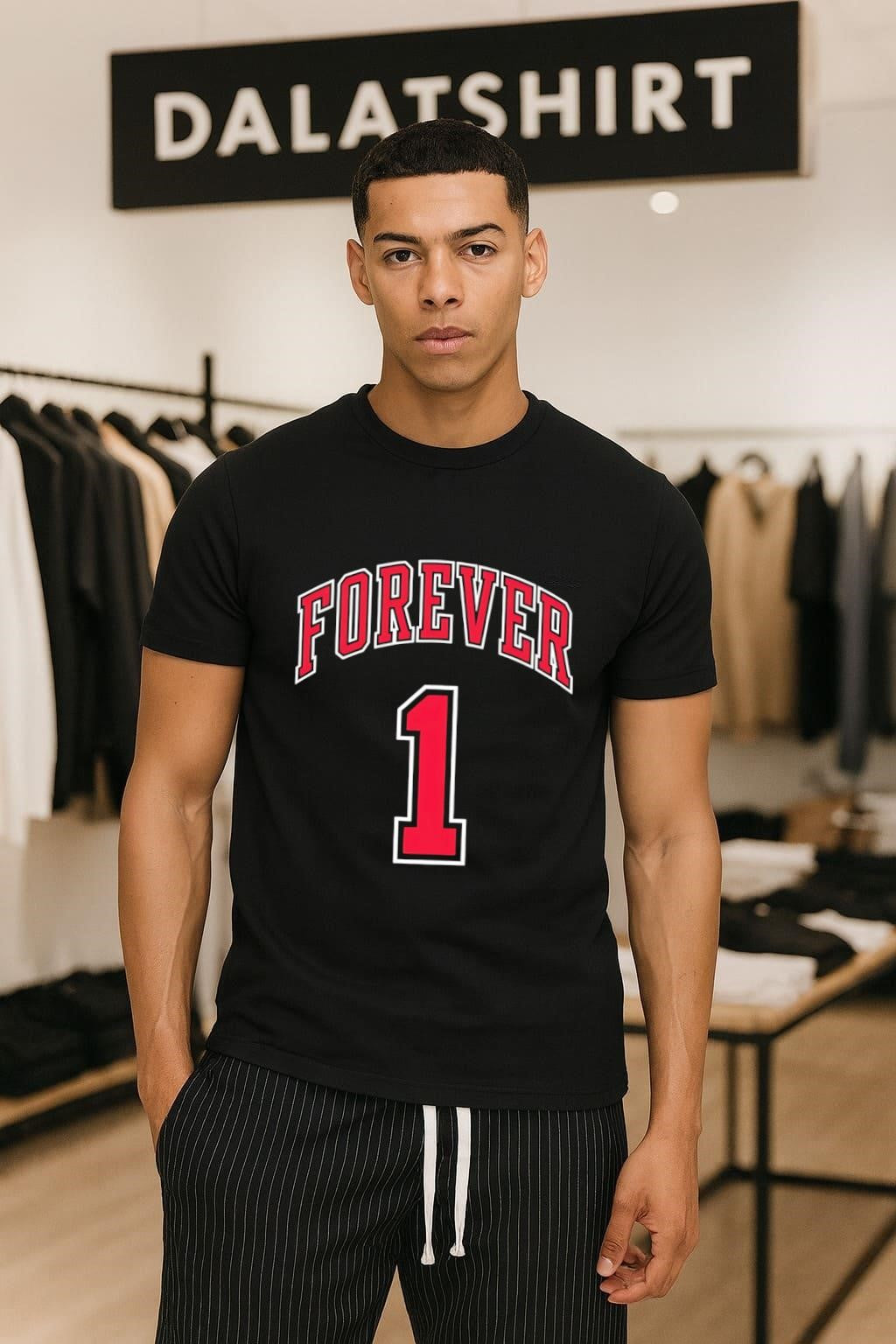 Forever 1 Chicago Bulls Style Varsity Sports Number - Adult & Kids T-Shirts, Sweatshirts & Hoodies apparel design preview 1