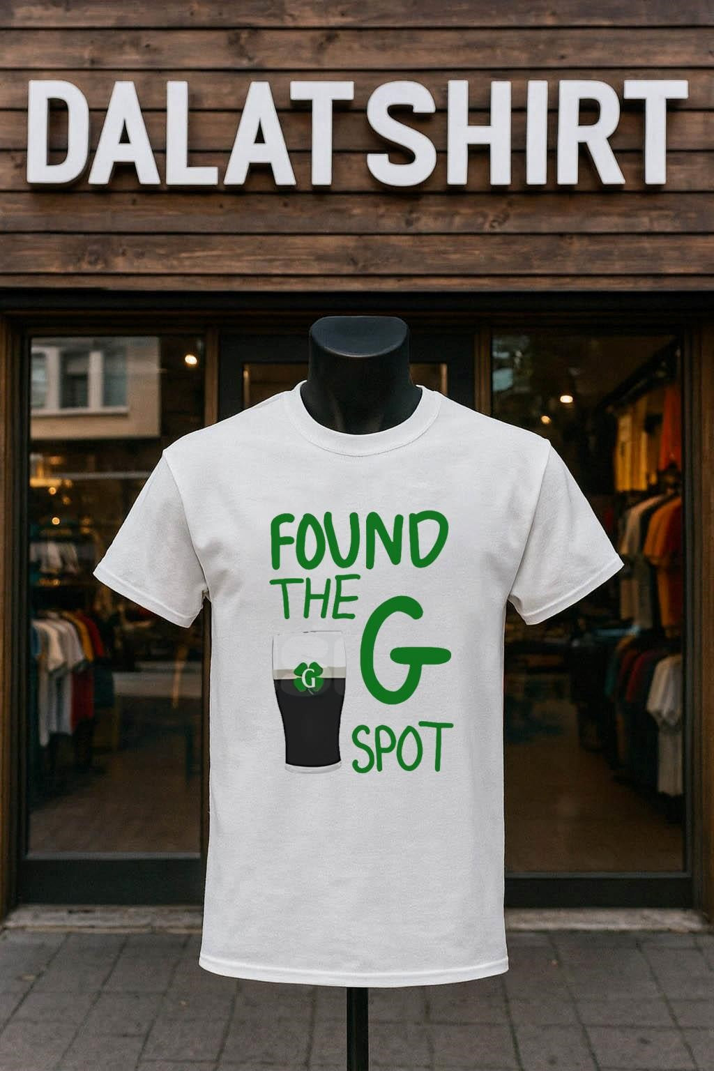 Found the G Spot Guinness Beer Glass Four Leaf Clover - Adult & Kids T-Shirts, Sweatshirts & Hoodies apparel design preview 1
