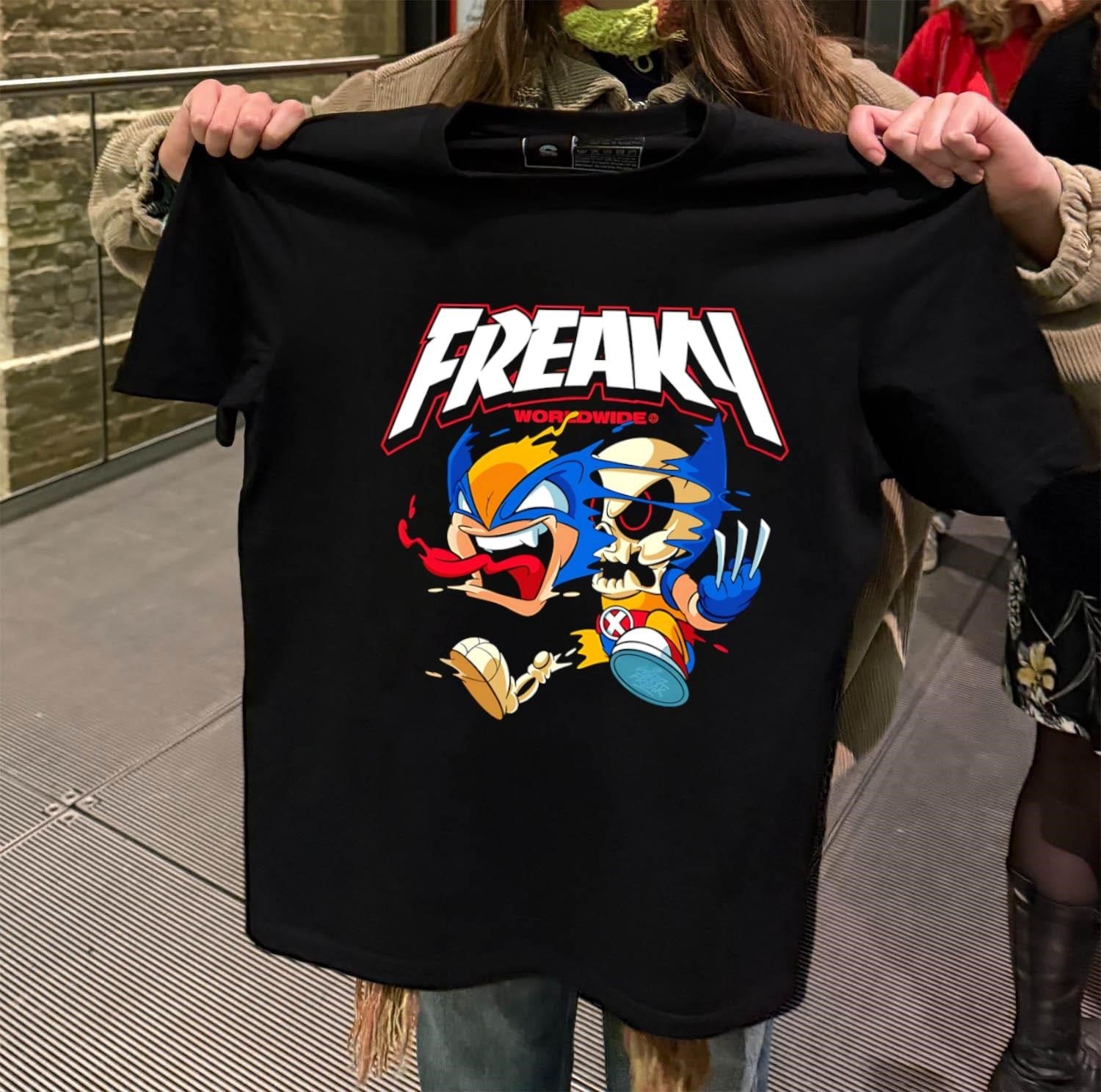Freaky Worldwide Wolverine Skull - Adult & Kids T-Shirts, Sweatshirts & Hoodies apparel design preview 2