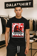 Freedom Woman Burning Portrait and Protest Crowd - Adult & Kids T-Shirts, Sweatshirts & Hoodies apparel design preview 1