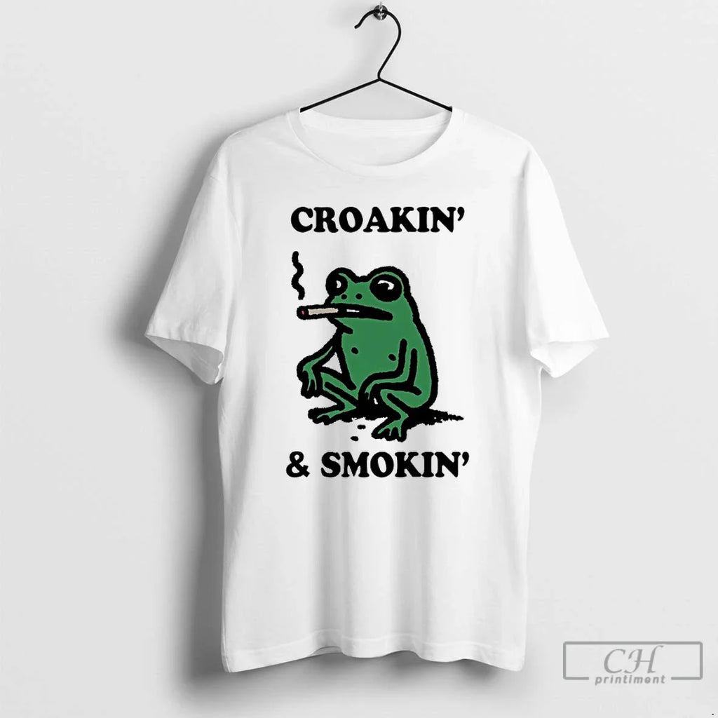 Frog Croakin And Smokin - Adult & Kids T-Shirts, Sweatshirts & Hoodies apparel design preview 1