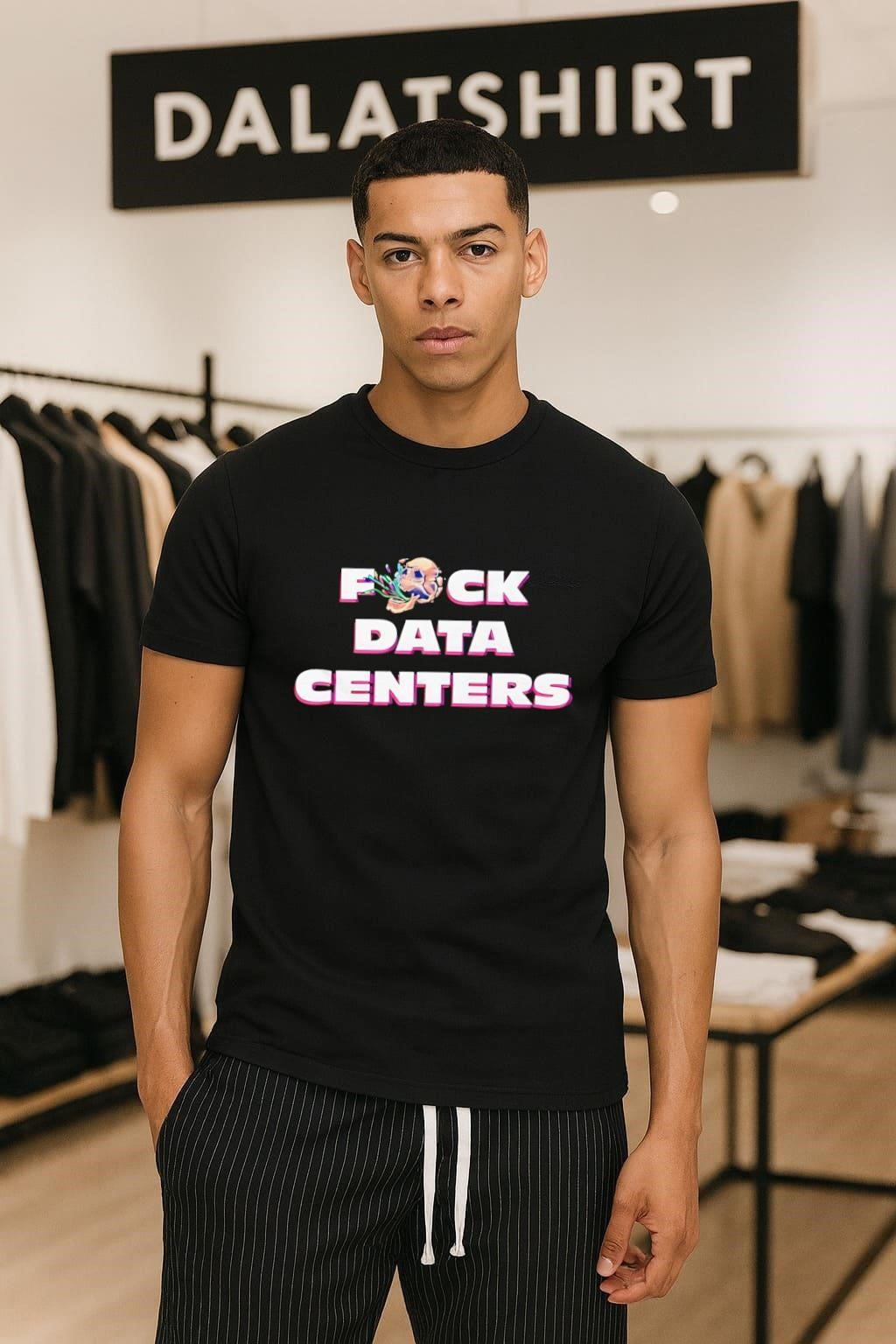 Fuck Data Centers Skull Head - Adult & Kids T-Shirts, Sweatshirts & Hoodies apparel design preview 1