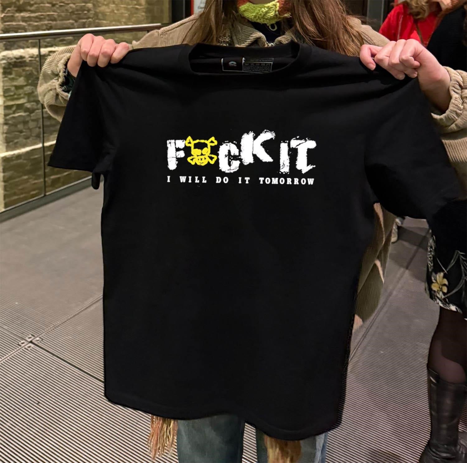 Fuck It I Will Do Tomorrow Skull Crossbones - Adult & Kids T-Shirts, Sweatshirts & Hoodies apparel design preview 2