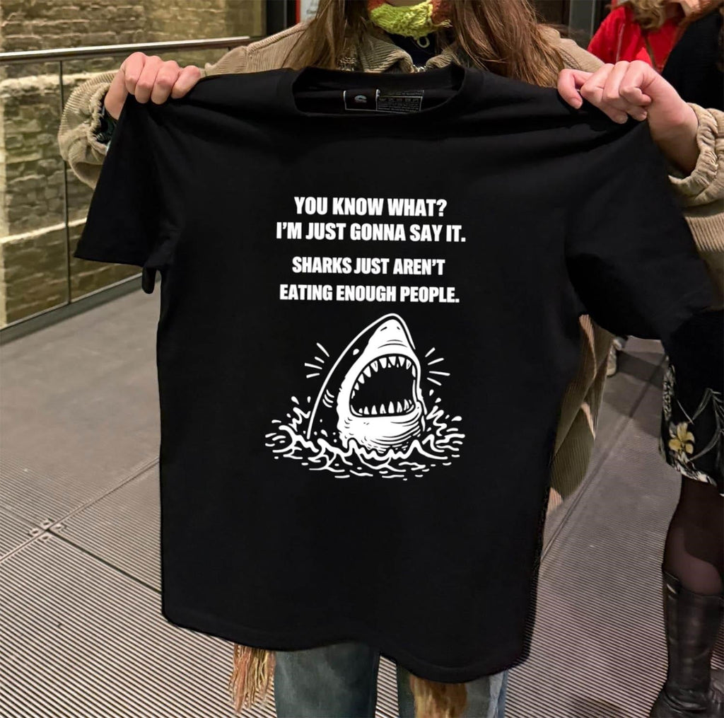 Funny Great White Shark Jumping Out Water Eating - Adult & Kids T-Shirts, Sweatshirts & Hoodies apparel design preview 2